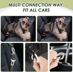 Lukovee Dog Seat Belt for Car, Adjustable Dog Car Harness for Large Medium Small Dogs, Soft Padded & Breathable Mesh Dog Seatbelt with Car Strap and Carabiner (Black,M)