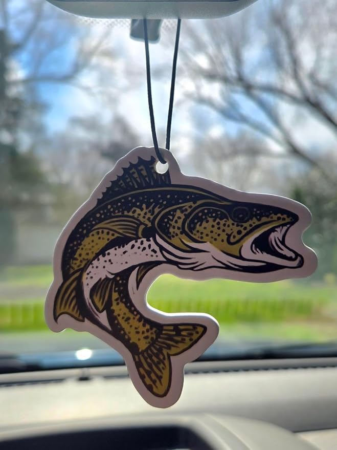 ThatsRad Car Air Freshener Duck Fly Fishing Fish Hunting Stocking Stuffer (One Size, Walleye/Ocean Scent)