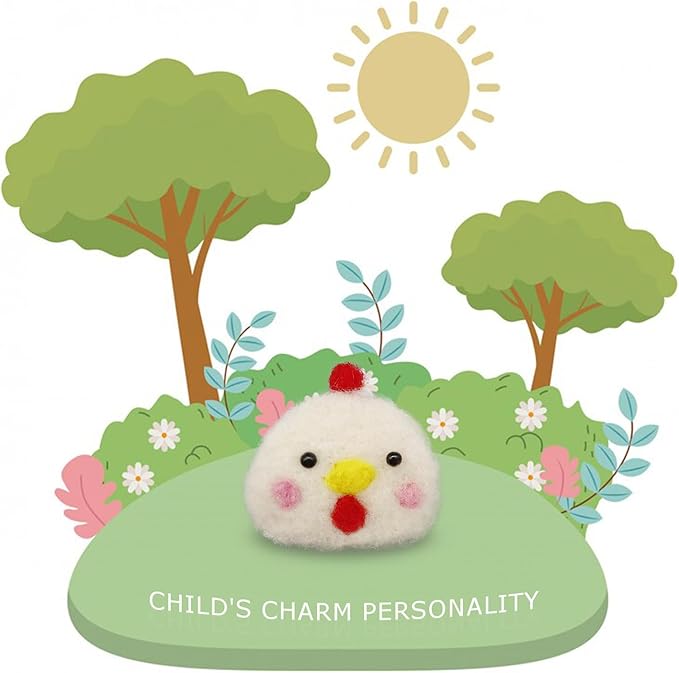 Chick Air Vent Clips Car Air Freshener,White Chicken Car Decor for Women Teens,Wool Felt Girly Accessories,Refillable Essential Oil Diffuser