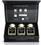 Gift Paradise® Sweet Banana Pudding Car Air Freshener Set of 3 – 10 ml Hanging Diffusers with Wooden Cap – Creamy Banana Vanilla Scent – Long-Lasting – Magnetic Gift Box