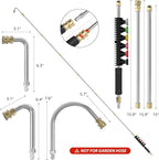 Sealegend Pressure Washer Extension Wand with 6 Spray Nozzle Tips for Gutter Cleaning up to 9FT, Upgrade Power Washer Lance with 30°, 90°, U-shaped Curved Rod, 1/4" Quick Connect, 4000 PSI