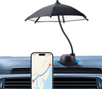 OUTXE Car Phone Umbrella for Sun, Suction Cup Phone Umbrella for iPhone/Android, 360°Adjustable Cellphone Sun Shade for Car Dashboard, Vent
