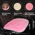 LLB Genuine Sheepskin Car Seat Cushion Seat Covers for Cars Trucks SUV Comfort Seat Protector Pad for Car Driver Seat Car Accessories for Women 19.2 X 19.2 in (Pink, Front Seat Cushion-1 Pc)