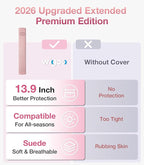 Wigoo 2026 Upgraded Version Suede Car Seat Belt Cover, [Reduces Neck Friction & Enhances Comfort], Soft Shoulder Pad Protector, Auto Interior Accessories,(2 Packs, 13.9Inch), Pink
