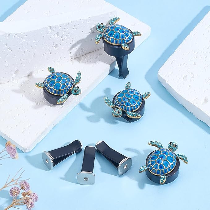 4 Sets Sea Turtle Air Vent Clips Blue Turtle Air Fresheners 32x33.5x46mm Ocean Theme Car Decoration Accessory Refillable Outlet Diffuser for Men Women Car Interior Decoration Gifts