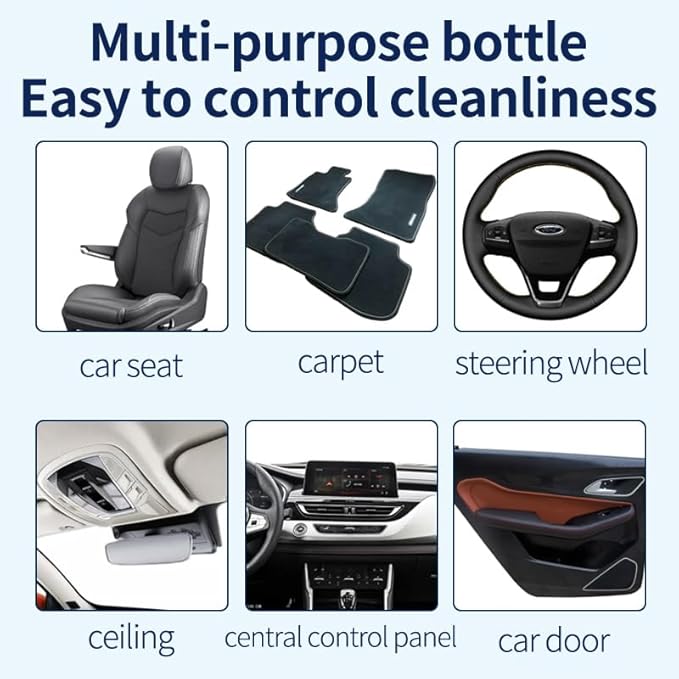 Car Ceiling Foam Cleaner, Enzyme Active Auto Interior Upholstery Cleaner, Multi-Purpose Decontamination for Seats/Carpet/Dashboard/Steering Wheel, Phosphate-Free 500ml/16.9oz