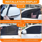 2pcs Car Front Window Sunshade, Breathable Mesh Car Window Screen Streched up to 40", for Night Camping, Privacy Shade