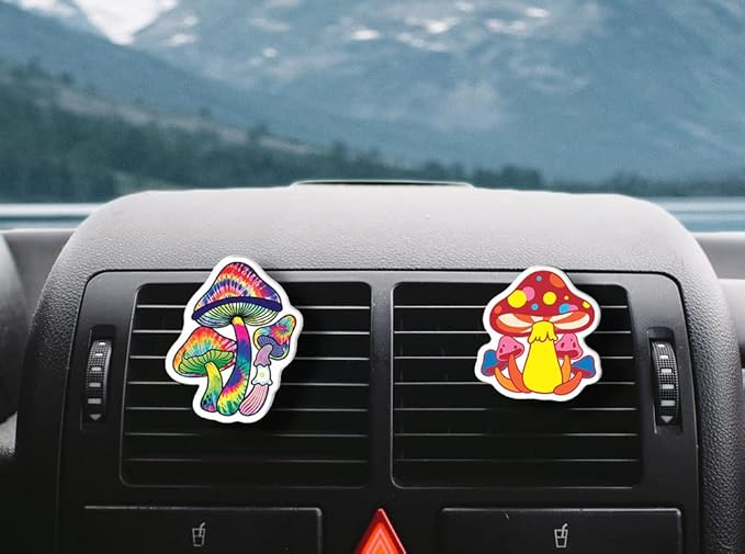 WIRESTER Set of 2 Fresh Scented Car Air Freshener Vent Clip, Decorative Accessories, Interior Decoration for Cars (Cat, Dog, Frog, Cow, Owl, Turtle, Sunflower, Baseball)