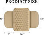 Upgraded Car Center Console Cover, Leather Armrest Cushion Pad with 2 Storage Bags, Microfiber Soft Waterproof Seat Box Cover Protector, Car Interior Decor Accessories Fit for Most Cars, Vehicles