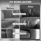 Leather Recoloring Balm - Scratch Repair & Color Restore Kit for Faded Leather, Leather Couch & Car Seats - 12OZ Leather Restorer Balm for Furniture, Auto Interior, Vinyl, Accessories (Dark Gray)