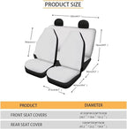 FKELYI Red American Flag Car Seat Covers Full Set, Steering Wheel Protector, Headrest Cover, Gear Shifter Knob and Handbrake Cover