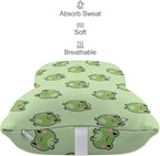 Car Pillow for Neck Pain Relief Support, Compatible with Cute Frog Memory Foam Car Neck Pillow for Car Seat with Adjustable Strap, 2 Pcs Car Headrest Pillow for Ergonomic Design