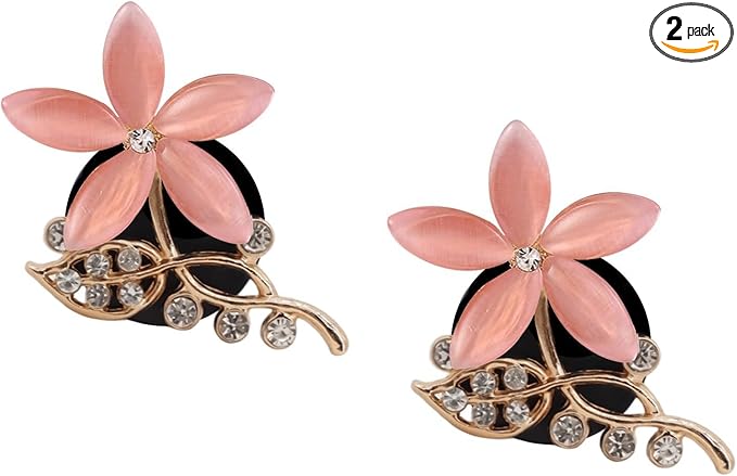 Lotus Flower Car Air Freshener Vent Clips,2pcs Pink Bling Flower Car Accessories for Women,Vanilla Scent Car Air Fresheners