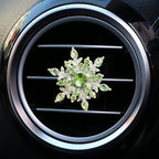 Bling 4Pcs Snowflake Air Vent Clips Car Air Freshener Outlet Clips Bling Rotatable Snowflake Car Vent Decorations Stress Relief Auto Accessories Toy Refillable (Green)