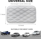 Car Center Console Cushion Pad, 12.48×7.40 Inches Waterproof Car Armrest Seat Box Cover, Comfortable PU Leather Vehicle Armrest Cover Protector, Car Decor Interior Accessories (White)