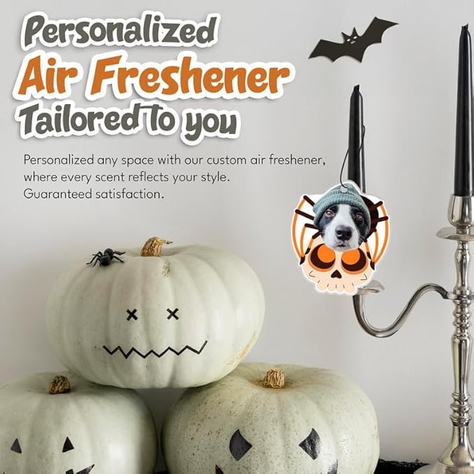 Custom Halloween Car Air Freshener – Personalized Photo Air Freshener, Custom Picture Air Freshener for Car, Customized Halloween Ornament – Unique Custom Air Fresheners with Your Design