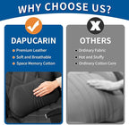 Lumbar Support Pillow for Car Seat, Office Chair Nappa Leather Memory Foam Lower Back Cushion for Back Pain Relief Improve Posture, Ergonomic Back Rest for Gaming Chair, Black, 1PC