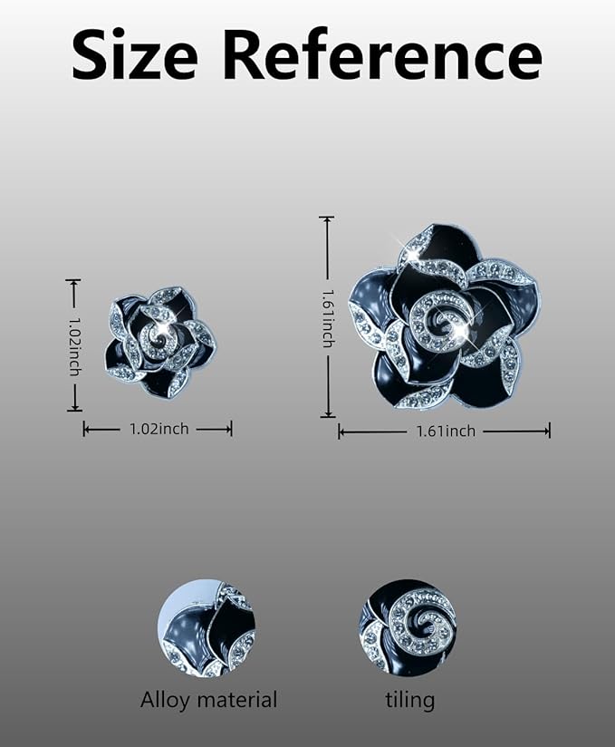 Bling Flower Air Freshener Vent Clips Car Accessories, 4Pcs Rhinestone Flower Sparkly Air Vent Clips for Fresheners Car Decoration, Airs Freshener Vents Clip for Women Gifts
