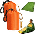 2026 New Blanket, Emergency Sleeping Bag for Survival, Blanket with Emergency Whistle Waterproof, Compact Lightweight, Emergency Mat for Survival Kit Car Camping Gear Hiking Go (Orange*2)