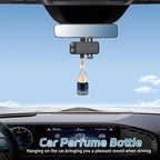 24 Pcs Black Car Hanging Air Fresheners Empty Glass Diffuser Bottles Pendant Perfume Bottle For Essential Oil Fragrance Aromatherapy Auto Interior Ornaments Decor (Cylinder-Gradient Black)