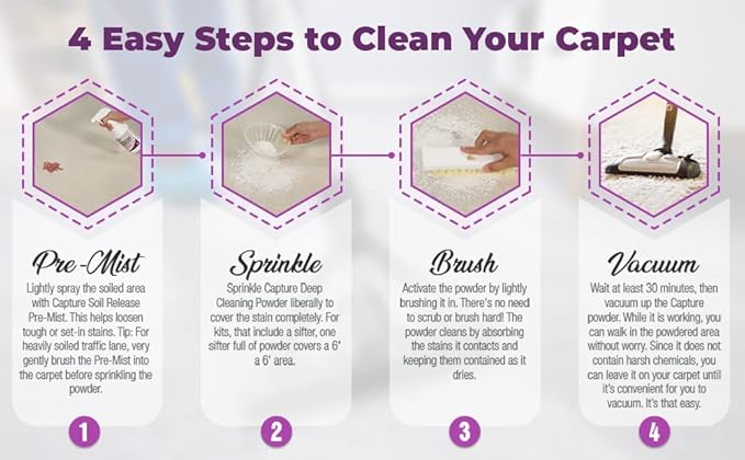 Capture Carpet & Rug Dry Cleaner (8lb) Pet Stain & Odor Neutralizer (32 oz), Pet Stain Remover for Carpet, Rug, Couch, Car & Upholstery - Bundle