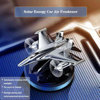 [ Military-Grade Fighter] Car Air Freshener, Alloy Solar Rotating Car Essential Oil Diffuser with Cologne Natural Plant Essential oil, Car Aromatherapy Decorations (Blue Base)