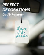Cyan Christian Car Air Freshener 4 Pcs, Girly Pink Bow Floral Religious Hanging Air Freshener for Cars Closet Drawer Books, Cute Preppy Christian Car Accessories Mirror Decor for Women