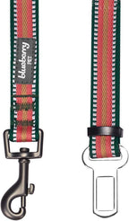 Blueberry Pet Dog Leash & Puppy Essentials: 3M Reflective Multi-Colored Stripe Adjustable Dog Seat Belt for Car, Safety Tether for Dogs, Dark Green/Pink, 1" Width, 16.5"-25.5" Length