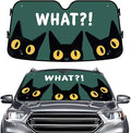 GENANY Cute What Cat Funny Windshield Sun Shade for Car SUV Truck (55x30 Inches), Sun Shade Windshield for Windows, Protector Blocks UV, Spring Car Decor