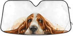 Basset Hound Windshield Sun Shade Basset Hound Sunshade Auto Blocks UV Rays Visor Protector Funny Dog Accordion Folding Sun Reflector Auto Sunshade for Car Truck SUV to Keep Your Vehicle Cool
