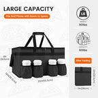 CIVJET Insulated Food Delivery Bag with 4 Cup Holders, XX-Large Insulated Grocery Bags Keep Food Hot/Cold, Cooler Bags with Drink Carrier, Food Carrier Catering Bag, Commercial Food Warmers, Black
