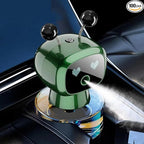 Robot Intelligent Aromatherapy Machine, Smart Cute Robot Car Air Freshener - Fine Spray/Fillable/Four-Gear Adjustment/Vibration Sensing/On-Off/Large Capacity Long-Lasting Fragrance/Green-V2(Gardenia)