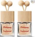 Car Air Freshener | Mahogany Teakwood Car Air Freshener | Car Fresheners for Women & Men | Long Lasting Mahogany Teakwood Fragrance Car Scents | Air Freshener Diffuser with Car Vent Clip (2 Pack)