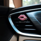 4pcs Red Purple Lips Car Vent Clips Air Freshener Dazzling Lipstick Girly Car Decor Accessories for Women Bling Car Interior Decorations Refillable Diffuser