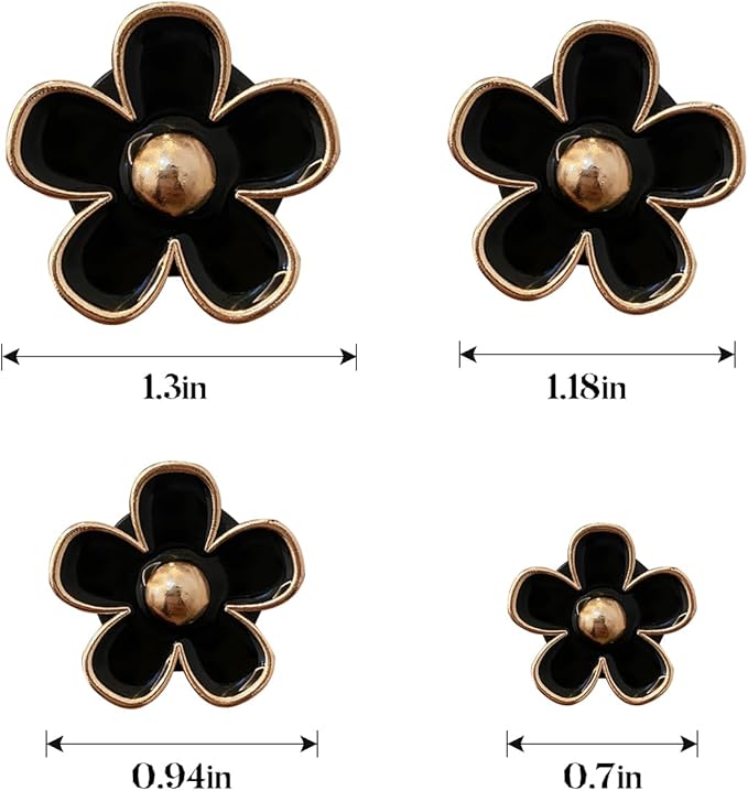 8PCS Car Daisy Flower Air Vent Clip, Cute Auto Outlet Air Conditioning Clip, Sweet Girly Vehicle Fresheners Gift for Women Girls, Car Interior Decor Universal Fit（Black）