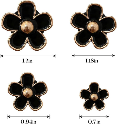 8PCS Car Daisy Flower Air Vent Clip, Cute Auto Outlet Air Conditioning Clip, Sweet Girly Vehicle Fresheners Gift for Women Girls, Car Interior Decor Universal Fit（Black）