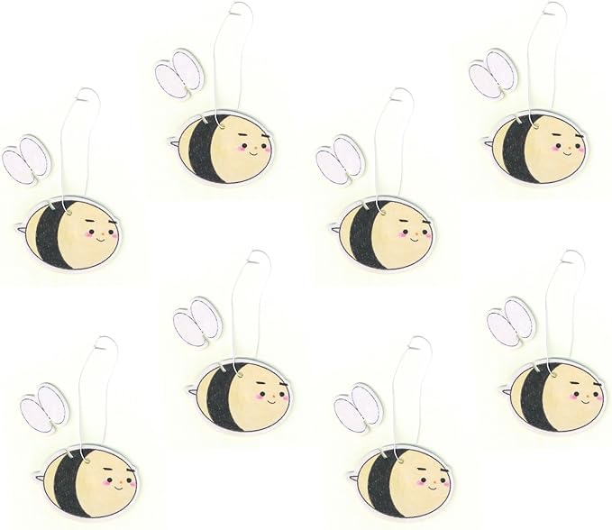 Generic A&D Hanging Air Freshener for Car, Home, Office, Bathroom | 8 Pack | Multiple Designs & Scents (Bikini Tree|Heart|Fish|Bee|Waterdrop|Sock|Golf Ball|Bikini Butterfly) (Bee (Lavender))