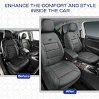Skechers Memory Foam Car Seat Covers, Lycra Fabric Seat Covers, Car Seat Covers Front Seats Airbag Compatible, Automotive Comfort Protection for Most Cars, Trucks, SUVs, Grey