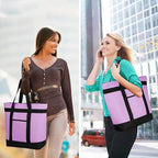 CIVJET Insulated Reusable Tote Bag for Grocery Shopping for Women/Men, Pizza/Food Delivery Bag to Keep Food Cold/Hot for Commercial Delivery Services, Cooler bags for Travel/Beach/Picnic, Lavender