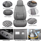 Car Seat Covers Full Set Custom Fit for Chevrolet/Chevy Cruze 2011-2019 - Premium Faux Leather with Lumbar Support | Breathable, Waterproof, Anti-Slip, Durable (Gray,Full Set)