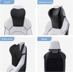 BABUR Car Headrest Pillow | Ergonomic Memory Foam Neck Shoulder Support Pillow with Adjustable Design & Enlarged Surface | Pain Relief for Driving Travel Sleeping | Black 1 Pack