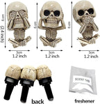 Car Air Freshener Vent Clips 3 Pack Car Accessories for Men Women, Cute Skull Auto Air Conditioner Vent Clips Decor, for Car Office Kitchen Home Halloween Christmas Gift