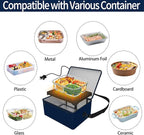 Portable Oven, 110V Portable Food Warmer Personal Portable Oven Mini Electric Heated Lunch Box for Reheating & Raw Food Cooking in Office, Travel, Potlucks and Home Kitchen (Navy Blue)