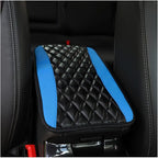 Ziciner Leather Car Center Console Armrest Pad, PU Waterproof Auto Seat Box Cover Protector, Hand Rest Cushion Protection Pad, Vehicles Interior Accessories Universal for Car,SUV (Blue)