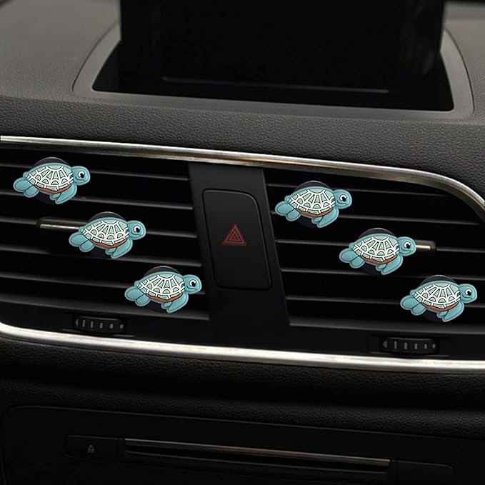 Cute Turtle Air Vent Clips, 6 Pcs Turtle Car Air Fresheners Vent Clips Car Diffuser Vent Clip Car Decoration Interior Decor Accessories for Women(Ocean, Lemon,Jasmine,Cologne Flavor)