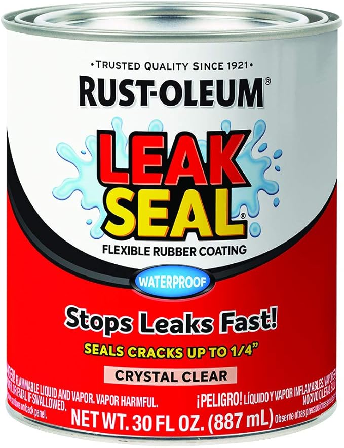 Rust-Oleum 275116 LeakSeal Flexible Rubber Coating, 30 oz, Crystal Clear