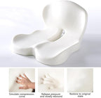 Seat Cushion Memory Foam with Ergonomic L-Shaped Extra Wide Support for Lower Back Relief, Comfort Cushion for Office Chair, Car Seat & Gaming Seat, Helps Sciatica Pain, Posture Improvement (Gray)