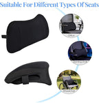 Lumbar Support Pillow for Car, Memory Foam Back Cushion Provides Lumbar Support to Relieve Back Pain, Ideal for Driving Cars and Office Chairs as a Back Support Pillow (Black)
