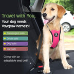 Dog Seat Belt, Safety Vest Dog Car Harness with Adjustable Buckle Dog Seat-Belt for Vehicle Nylon Pet Safety Seats Belts Heavy Duty(XL, Magenta)