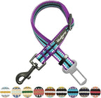 Blueberry Pet Dog Leash Puppy Essentials - 3M Reflective Adjustable Dog Seat Belt for Car, 1-Inch Width, 16.5-25.5 Inch, Violet & River Blue - Safety Tether for Secure Pet Travel